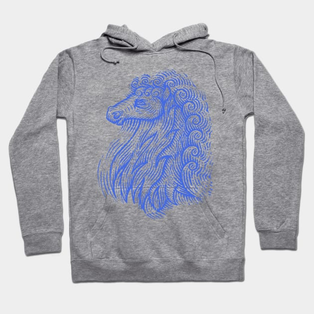 Side Profile of a Horse Head with Curly Hair Hand Drawn Illustration Hoodie by GeeTee